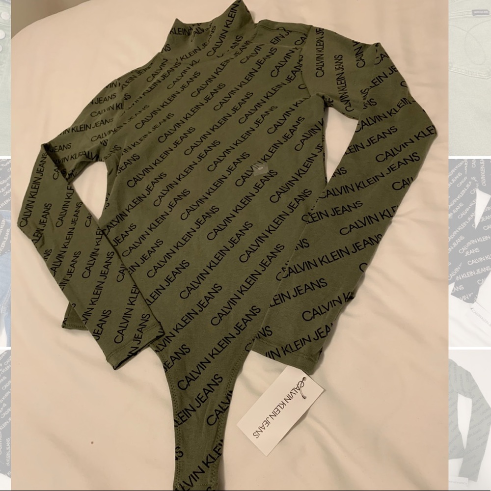 Calvin Klein Logo High neck long sleeve Bodysuit